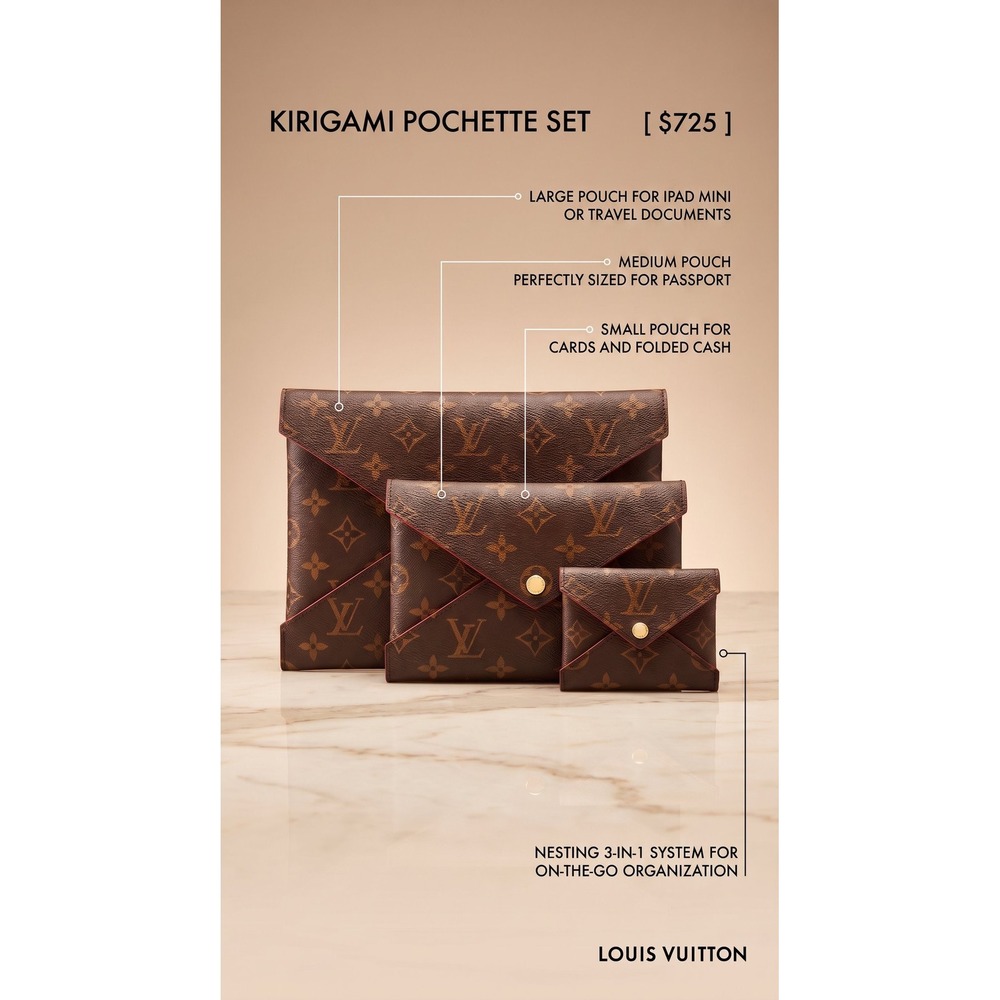 Louis Vuitton Kirigami Pochette Set in Monogram Canvas